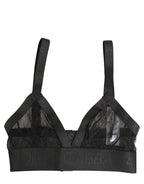 Dolce & Gabbana Black Logo Monogram Soft Cup Brassiere Underwear