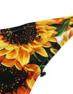 Dolce & Gabbana Yellow Nylon Sunflower Bikini Bottom Swimwear