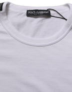 Dolce & Gabbana White Cotton Short Sleeves CrewNeck T-shirt