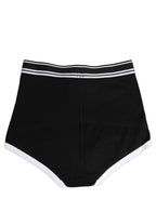 Dolce & Gabbana Black White Logo Waistband Coulotte Panty Underwear