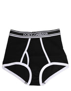 Dolce & Gabbana Black White Logo Waistband Coulotte Panty Underwear