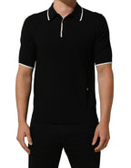 Dolce & Gabbana Black Cotton Collared Short Sleeves Men Polo T-shirt