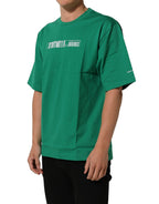 Dolce & Gabbana Green Cotton DGVIB3 Print Crew Neck T-shirt