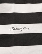 Dolce & Gabbana Black White Stripes Cotton Sleeveless T-shirt