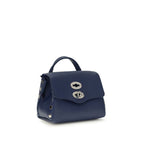 Zanellato Blue Calf Leather Bos Taurus Shoulder Bag