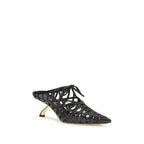 Ferragamo Black Calf Leather Bos Taurus Mules