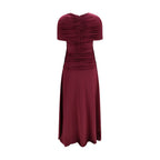 Self-Portrait Bordeaux Viscose Casual Dress