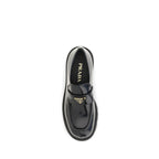Prada Black Calf Leather Bos Taurus Slip-On Loafers