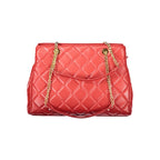 Mario Valentino Rosso Polyurethane Women's Bag with Chain and Zip Closure