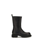 Rick Owens Black Calf Leather Bos Taurus Flat Boots