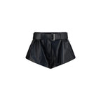 Magda Butrym Black Lambskin Bermuda Shorts