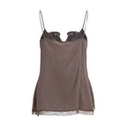Magda Butrym Brown Silk Sleeveles T-Shirt