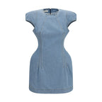 Magda Butrym Blue Cotton Casual Dress