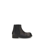 MM6 Black Calf Leather Bos Taurus Chelsea Boots