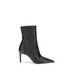 Stuart Weitzman Black Calf Leather Bos Taurus Ankle Boots