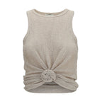 Magda Butrym Beige Lyocell Sleeveles T-Shirt