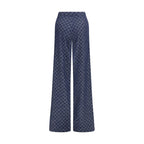 Gucci Blue Cotton Casual Pants
