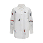 Thom Browne White Cotton Pattern Shirt