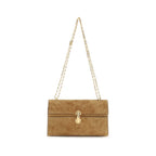 Savette Beige Calf Leather Bos Taurus Shoulder Bag