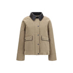 Brunello Cucinelli Beige Cotton Leather Jacket