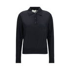 Loulou De Saison Black Cashmere Polo Shirt