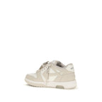 Off-White Beige Calf Leather Bos Taurus Low Top Sneakers