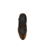 The Attico Brown Calf Leather Bos Taurus Ballet Flats