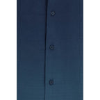 Off-White Blue Viscose Pattern Shirt