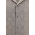 Off-White Beige Cotton Pattern Shirt