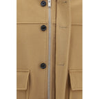 Lardini Beige Wool Oves Aries Full-Length Jacket