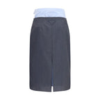 Prada Gray Cotton Midi Skirt