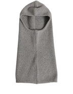 Dolce & Gabbana Men Grey Wool Ribbed Knit Balaclava Wrap One Size Hat