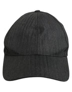 Dolce & Gabbana Men Dark Gray Herringbone Baseball Cap Hat