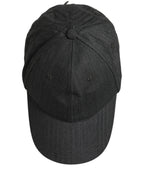 Dolce & Gabbana Men Dark Gray Herringbone Baseball Cap Hat