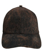 Dolce & Gabbana Men Brown Cotton Distressed Baseball Cap Hat