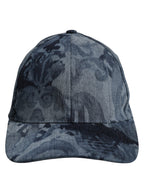 Dolce & Gabbana Men Blue All Over Logo Cotton Baseball Cap Hat