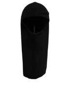 Dolce & Gabbana Men Black Wool Ribbed Knit Balaclava Wrap One Size Hat