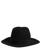 Dolce & Gabbana Men Black Classic Wide Brim Fedora Capello Hat