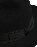 Dolce & Gabbana Men Black Classic Wide Brim Fedora Capello Hat