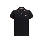 Moncler Black Cotton Polo Shirt
