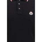 Moncler Black Cotton Polo Shirt