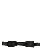Dolce & Gabbana Men Black 100% SIlk Adjustable Neck Papillon Bow Tie