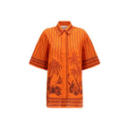 Alemais Orange Cotton Pattern Shirt
