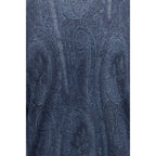 Etro Blue Silk Turtleneck