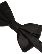 Dolce & Gabbana Men Black 100% Silk Adjustable Neck Papillon Bow Tie