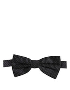 Dolce & Gabbana Black White Polka Dot Adjustable Neck Papillon Bow Tie