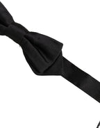 Dolce & Gabbana Men Black 100% Silk Adjustable Neck Papillon Bow Tie