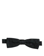 Dolce & Gabbana Men Black Green Paisley Adjustable Neck Papillon Bow Tie