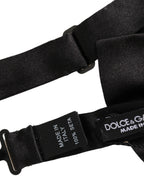 Dolce & Gabbana Men Black 100% Silk Adjustable Neck Papillon Bow Tie