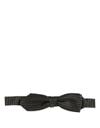 Dolce & Gabbana Men Black Dotted Silk Adjustable Neck Papillon Bow Tie